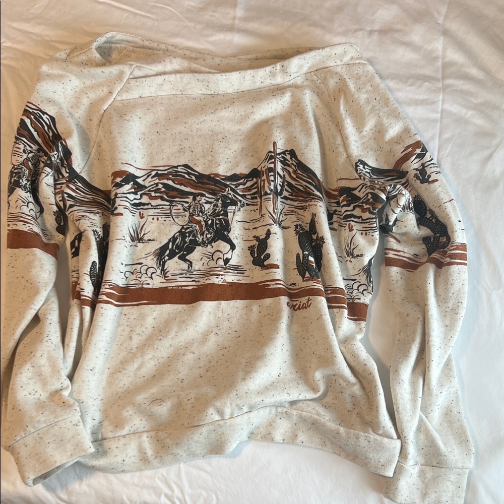 Ariat Western Graphic Cream Sweater